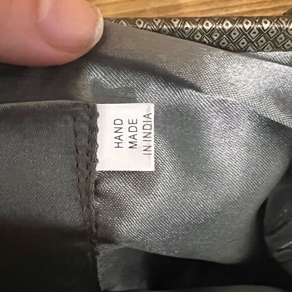 Handmade clutch from India snake print chain strap beaded boho - Picture 9 of 9